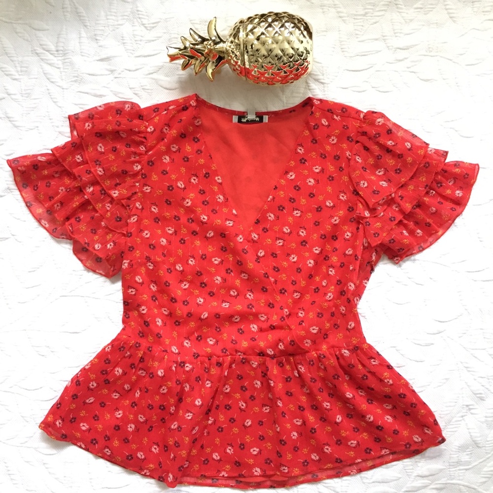 Madewell Tiered-Sleeve Peplum Top